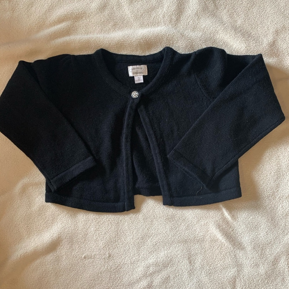 Gymboree little girls black sweater shrug 4t EUC